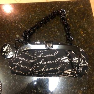 Chanel Karl Lagerfeld black/white shoulder purse